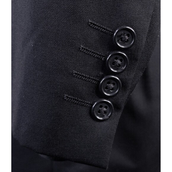 Savile Row 2-Pcs Suit Solid Black Blazer Jacket Pants 42R Short Pants 40X26 - Picture 7 of 16